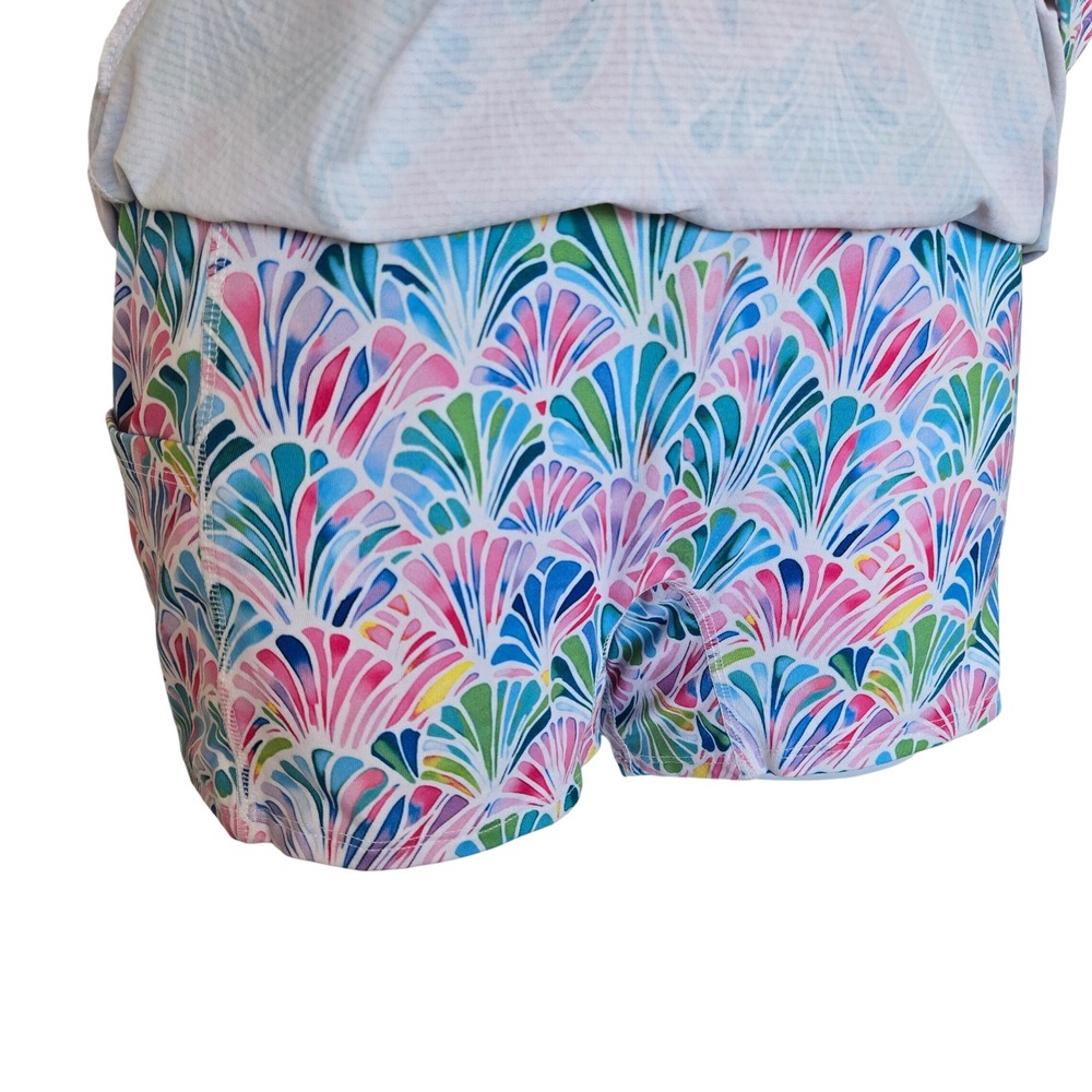 Gottex Multicolor Seashell Print Athletic Skort Sz XS Preppy Coastal Tennis Golf - Picture 4 of 8